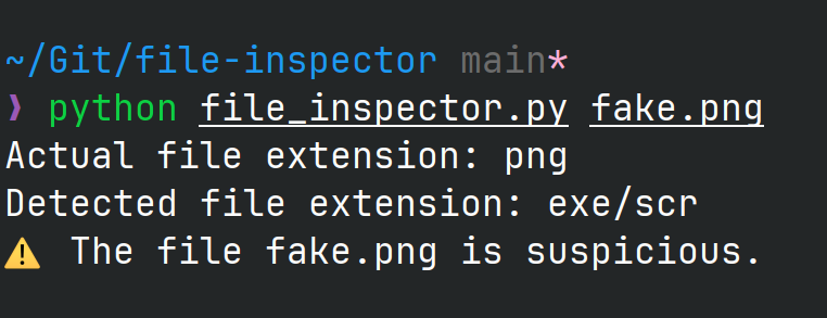 File Inspector project screenshot