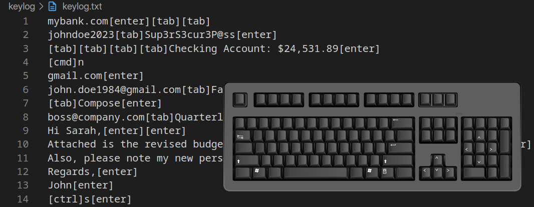 Keylogger project screenshot