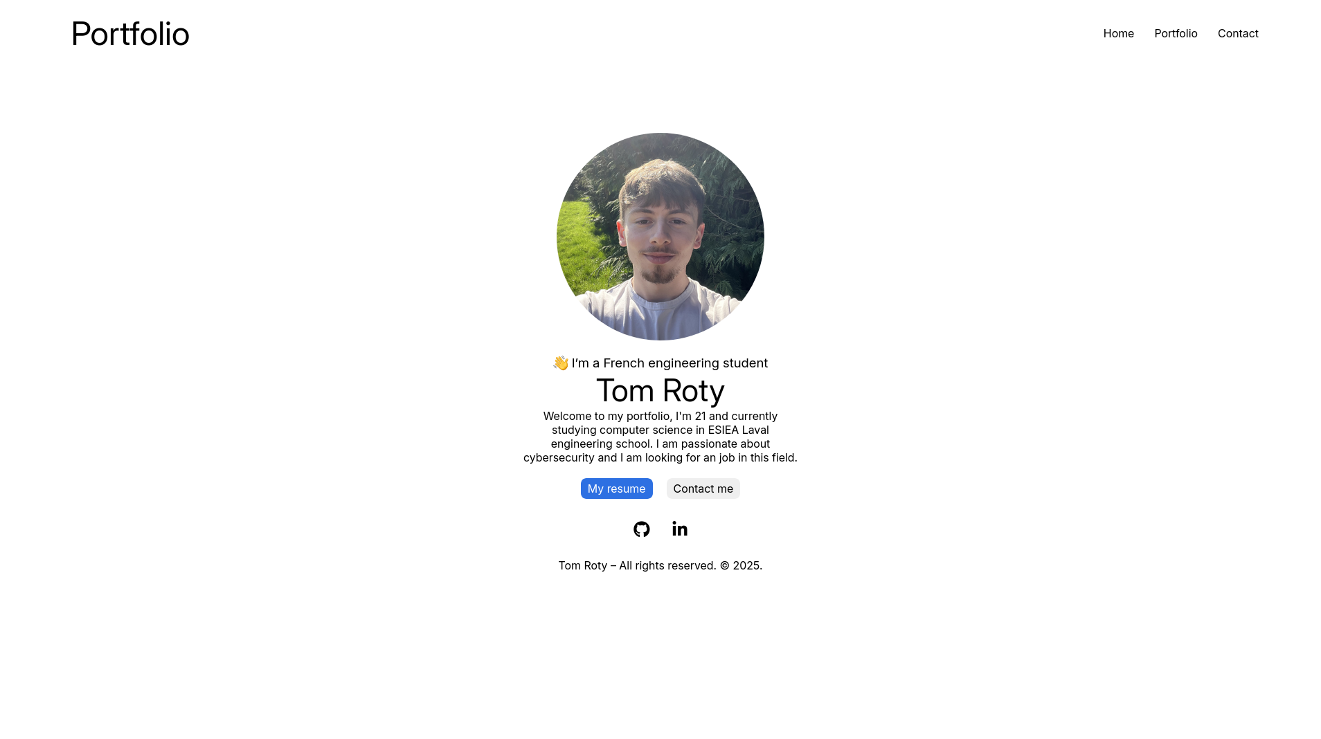 Portfolio project screenshot